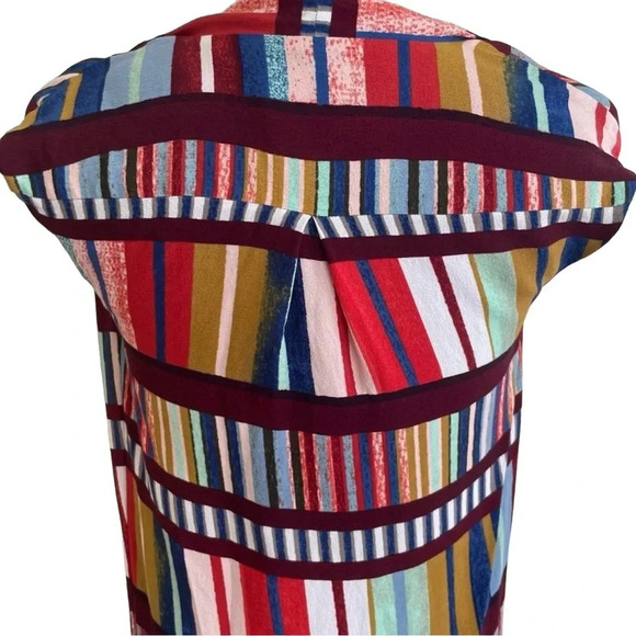 LAST CALL Anthropologie Maeve Shift Dress Size 0 Colorblock Library Pattern - Picture 8 of 13